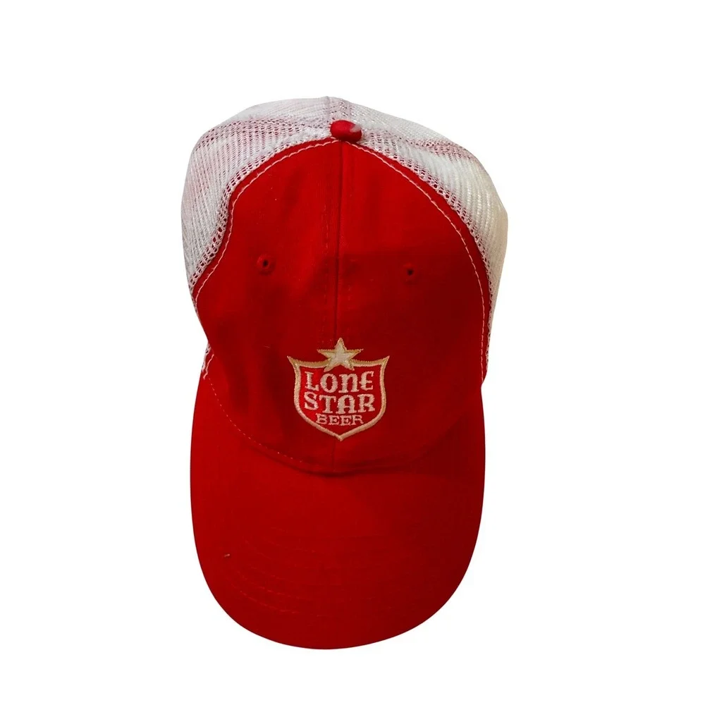 Vintage Lone Star‎ Beer Trucker Hat Red Mesh Snapback Texas Brewery Cap TX Pride